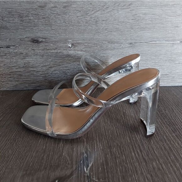 Women's XOXO Verena Dress Sandals Clear Slip On Heels Size 6 - Picture 4 of 11